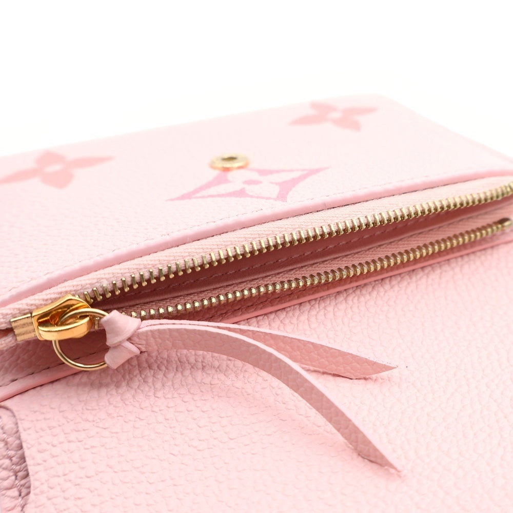 LOUIS VUITTON(ルイヴィトン) モノグラム・アンプラント ポルトフォイユ・ヴィクトリーヌ コンパクトウォレット 三つ折り財布 コインケース ピンク レザー M82348 ゴールド金具