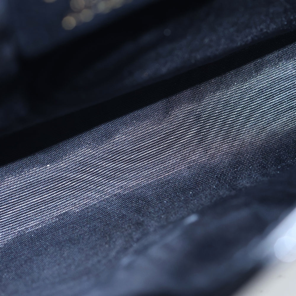 FERRAGAMO(フェラガモ) ヴァラリボン チェーンウォレット ゴールド金具 ブラック レザー レディース