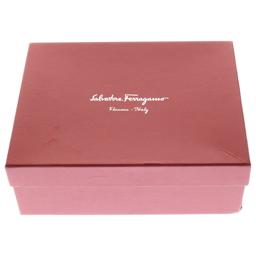 FERRAGAMO(フェラガモ) ヴァラリボン チェーンウォレット ゴールド金具 ブラック レザー レディース