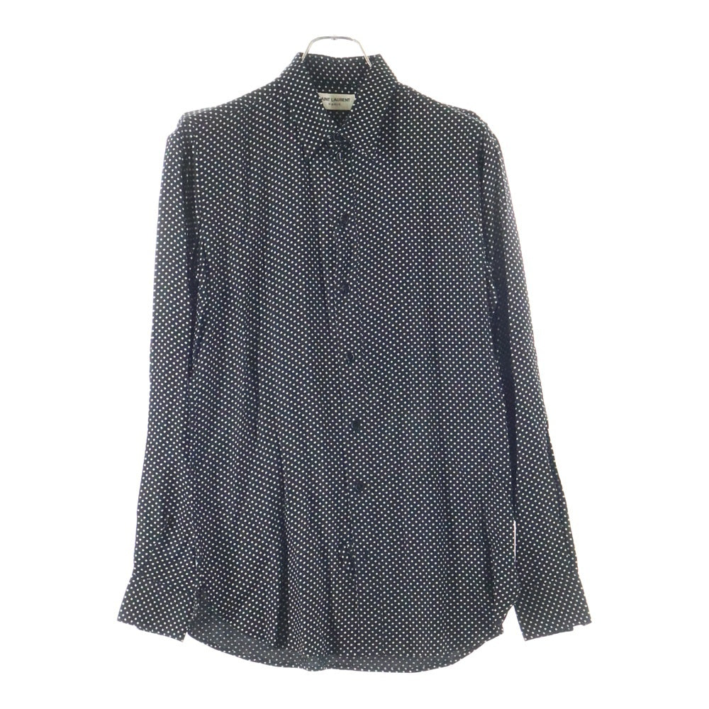 SAINT LAURENT PARIS(サンローランパリ) 16AW スター総柄プリント レーヨン 長袖シャツ ブラック 437581