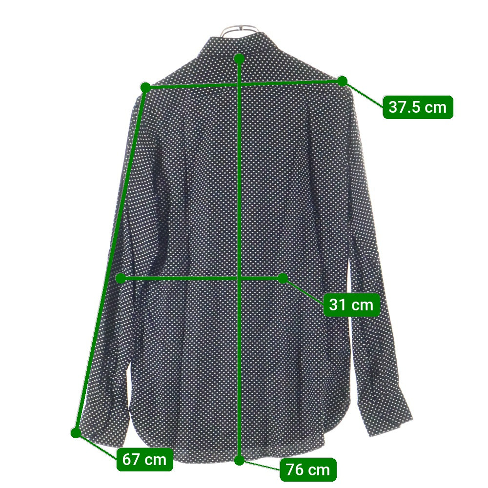 SAINT LAURENT PARIS(サンローランパリ) 16AW スター総柄プリント レーヨン 長袖シャツ ブラック 437581