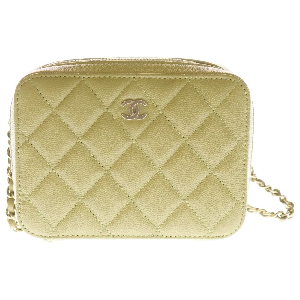 CHANEL(シャネル) マトラッセ カメラバッグ チェーンショルダーバッグ ベージュ系 キャビアスキン シルバー金具 AP2426 レディース