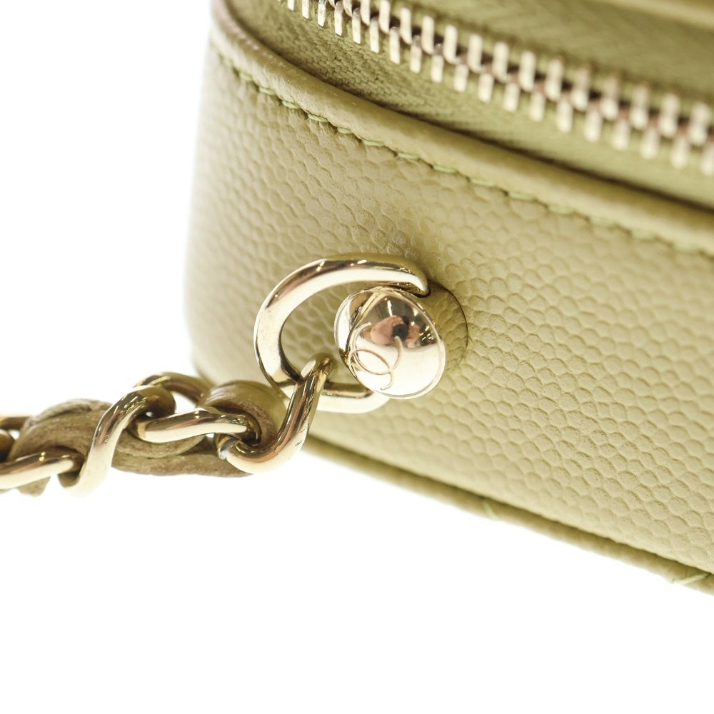 CHANEL(シャネル) マトラッセ カメラバッグ チェーンショルダーバッグ ベージュ系 キャビアスキン シルバー金具 AP2426 レディース