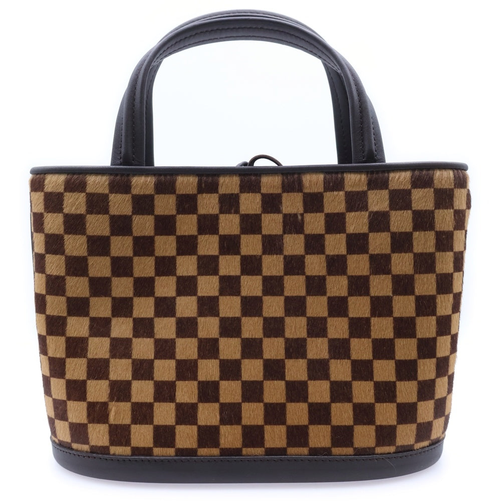 LOUIS VUITTON(ルイヴィトン) ダミエ ソバージュ インパラ ハラコ ハンドバッグ ミニバッグ ブラウン レザー M92133 ゴールド金具 レディース