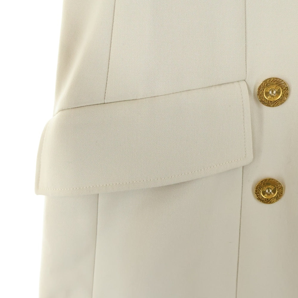 CHANEL(シャネル) 97P スプリングコレクション ウール ダブルブレスト ピークドラペル ロングジャケット ベージュ P07548V05526 レディース