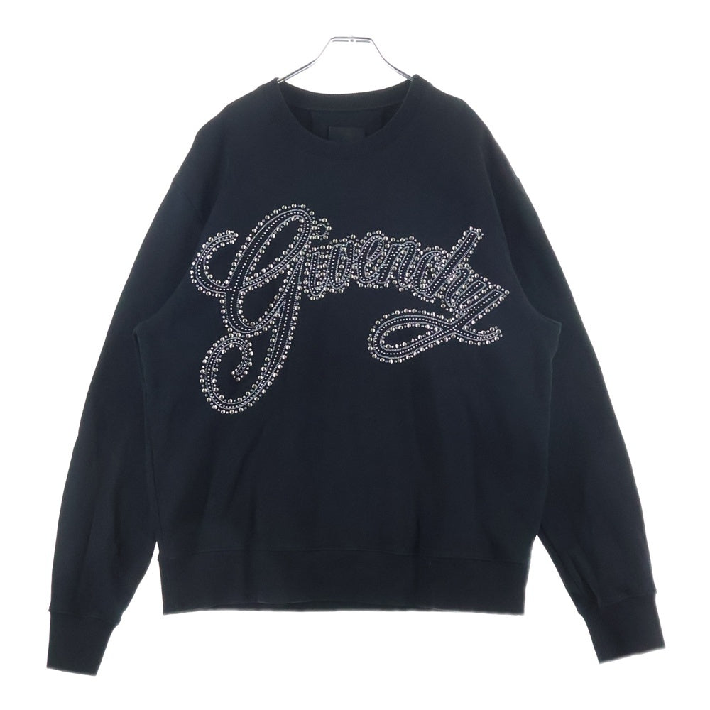 GIVENCHY(ジバンシィ) 23AW スタッズロゴ クルーネック プルオーバー スウェットトレーナー ブラック BMJ0HB3YEU