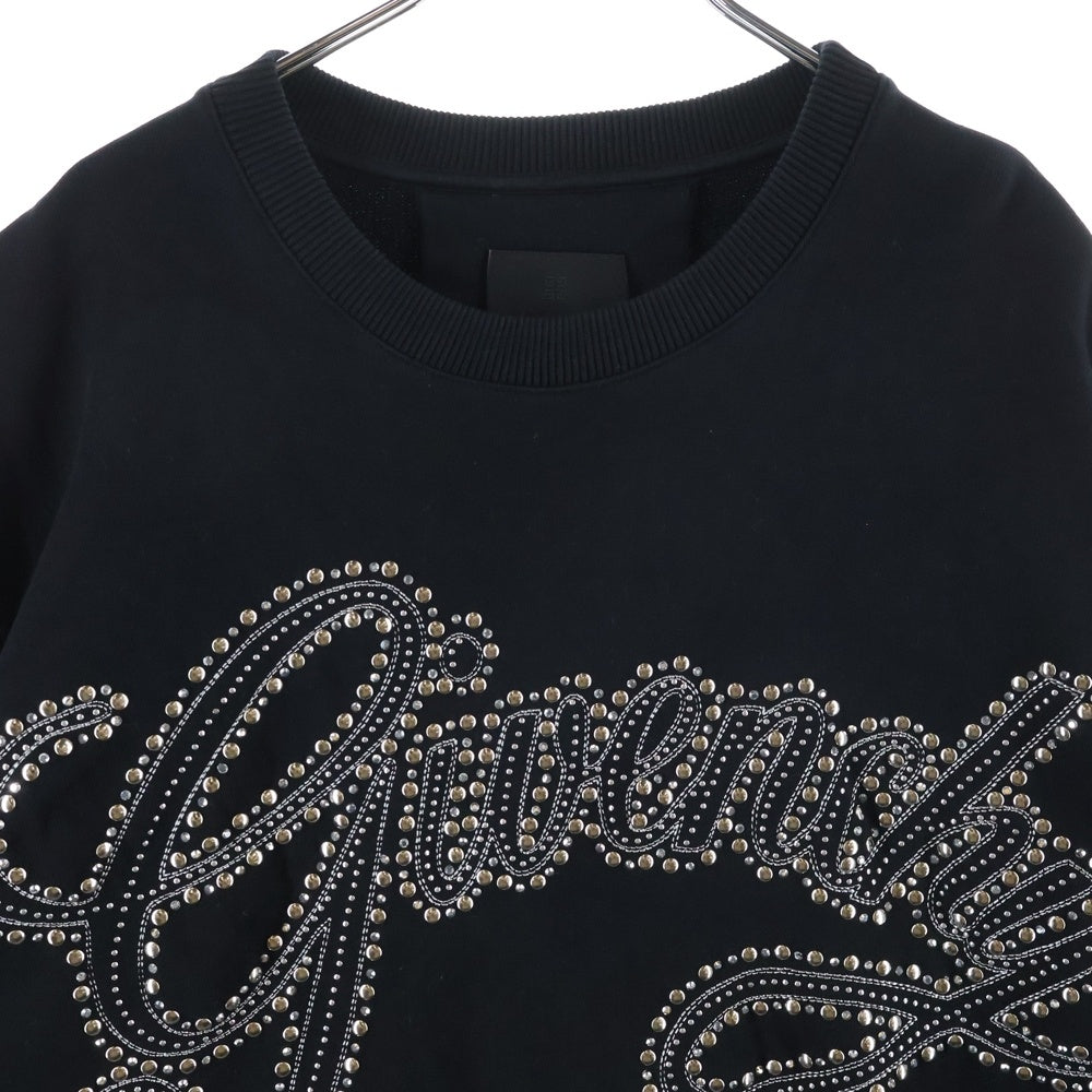 GIVENCHY(ジバンシィ) 23AW スタッズロゴ クルーネック プルオーバー スウェットトレーナー ブラック BMJ0HB3YEU