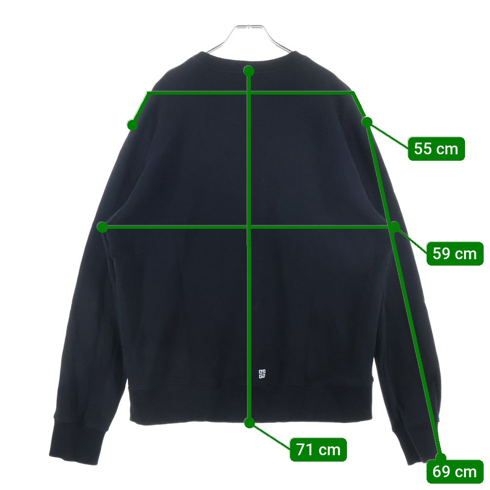 GIVENCHY(ジバンシィ) 23AW スタッズロゴ クルーネック プルオーバー スウェットトレーナー ブラック BMJ0HB3YEU