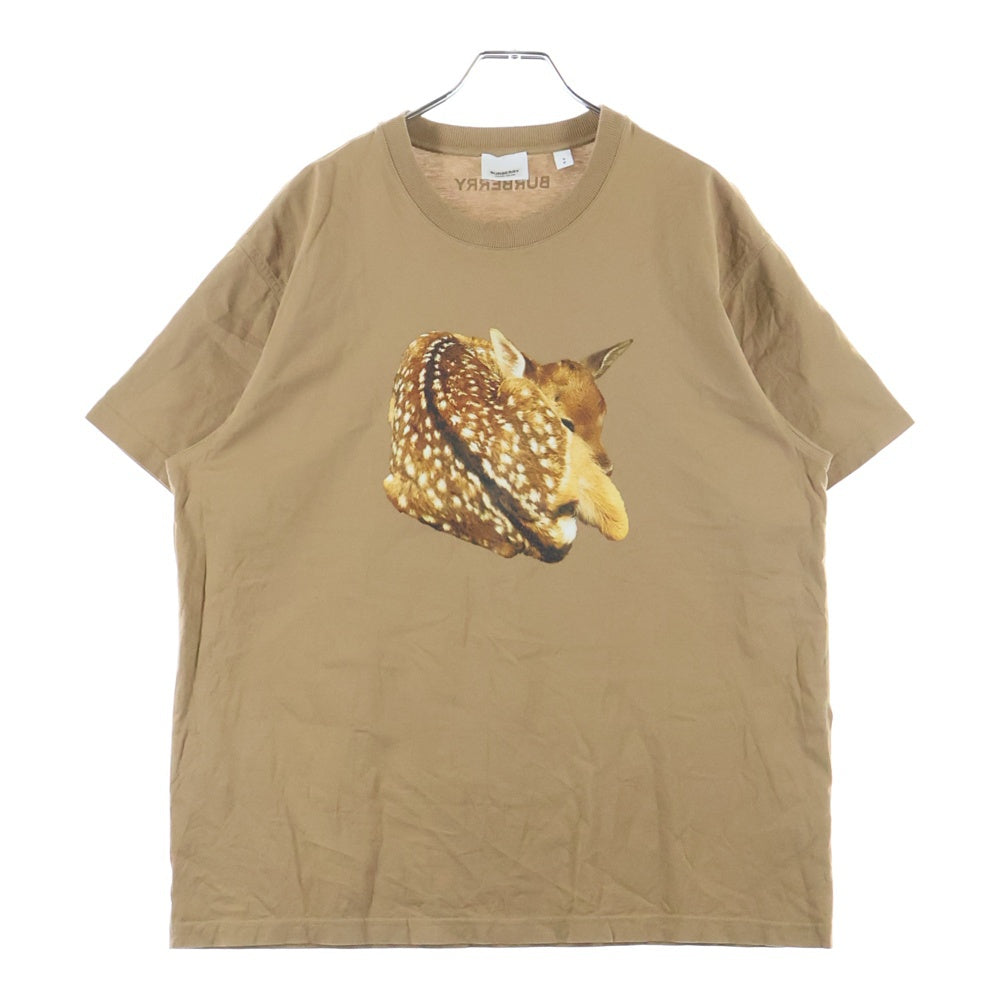 BURBERRY(バーバリー) 鹿プリント クルーネック 半袖Tシャツ カットソー ブラウン 8057533