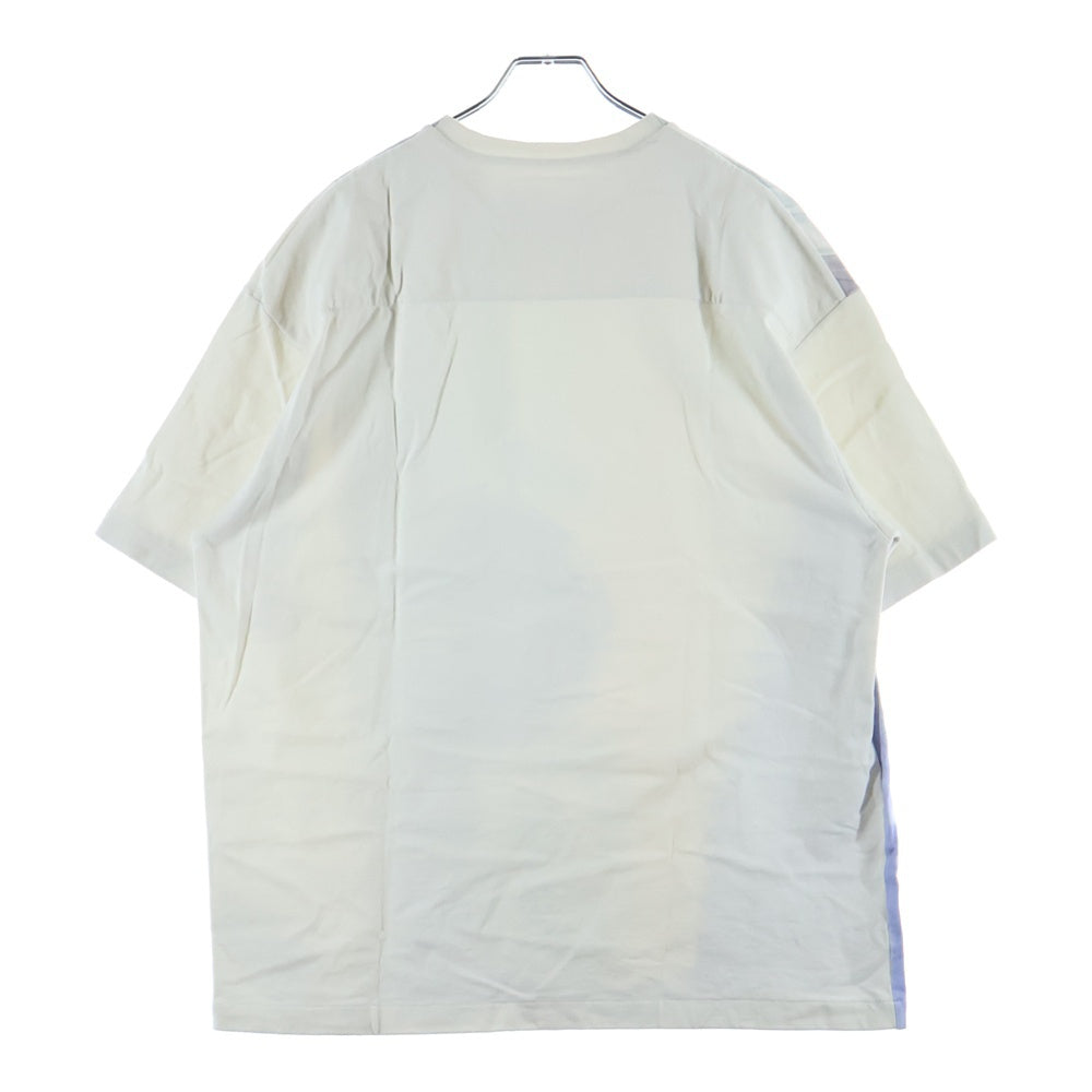 JIL SANDER NAVY(ジルサンダーネイビー) 23AW グラフィックプリント オーバーサイズ クルーネック 半袖Tシャツ カットソー ホワイト/ライトブルー J61GC0003 J20096