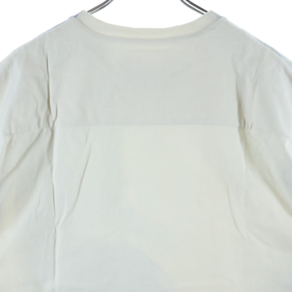 JIL SANDER NAVY(ジルサンダーネイビー) 23AW グラフィックプリント オーバーサイズ クルーネック 半袖Tシャツ カットソー ホワイト/ライトブルー J61GC0003 J20096