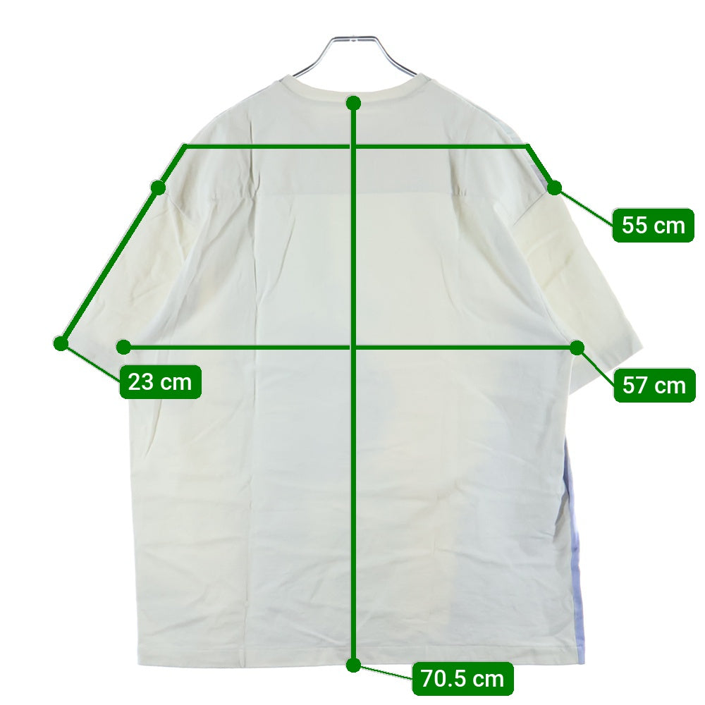 JIL SANDER NAVY(ジルサンダーネイビー) 23AW グラフィックプリント オーバーサイズ クルーネック 半袖Tシャツ カットソー ホワイト/ライトブルー J61GC0003 J20096