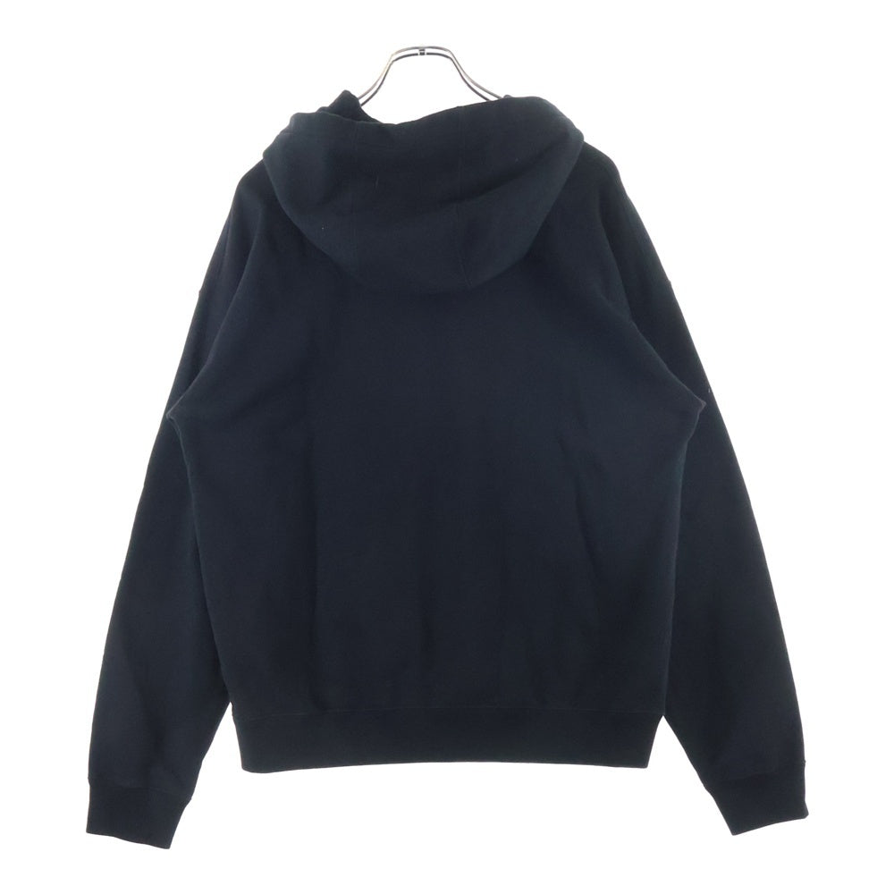 VERSACE(ヴェルサーチ) ニットロゴ刺繍 プルオーバー スウェットパーカー フーディー ブラック 1013567