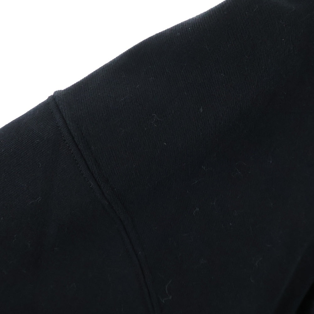 VERSACE(ヴェルサーチ) ニットロゴ刺繍 プルオーバー スウェットパーカー フーディー ブラック 1013567