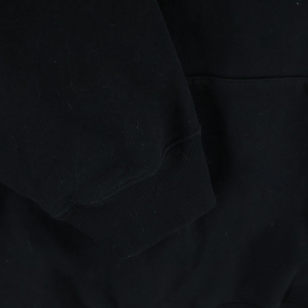 VERSACE(ヴェルサーチ) ニットロゴ刺繍 プルオーバー スウェットパーカー フーディー ブラック 1013567