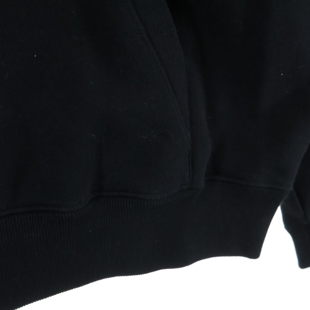 VERSACE(ヴェルサーチ) ニットロゴ刺繍 プルオーバー スウェットパーカー フーディー ブラック 1013567