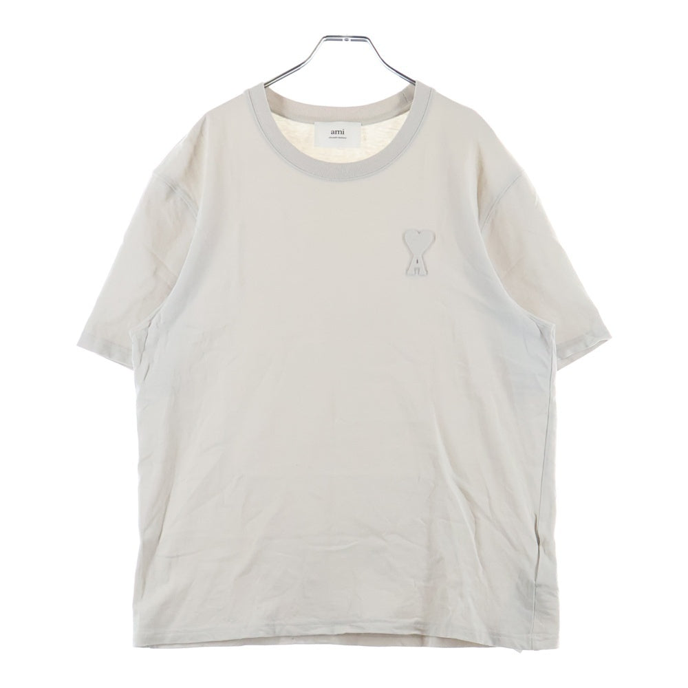 AMI Alexandre Mattiussi(アミアレクサンドルマテュッシ) Ami De Coeur アミ ドゥ クール エンボス ハートロゴ クルーネック 半袖Tシャツ カットソー アイボリー UTS025.726