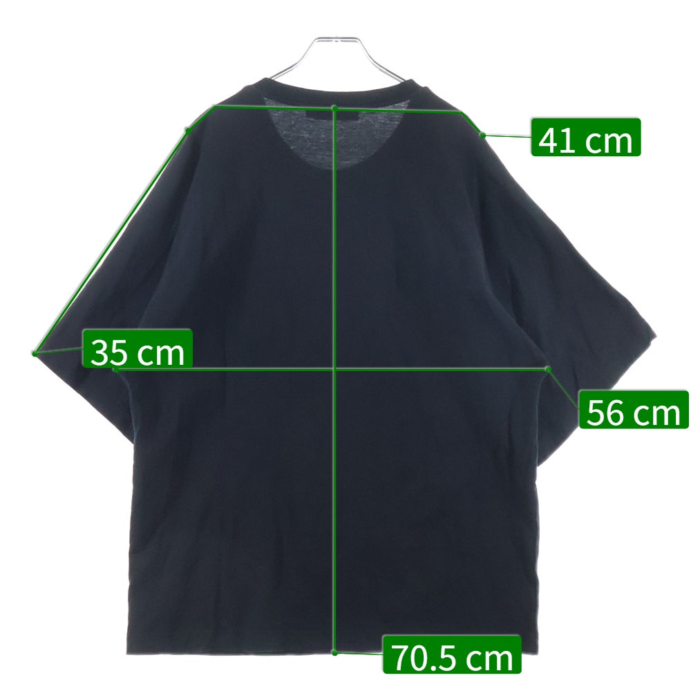 DOLCE & GABBANA(ドルチェアンドガッバーナ) シリコン ラバーロゴ クルーネック 半袖Tシャツ カットソー ブラック G8PC4Z/HU7MA