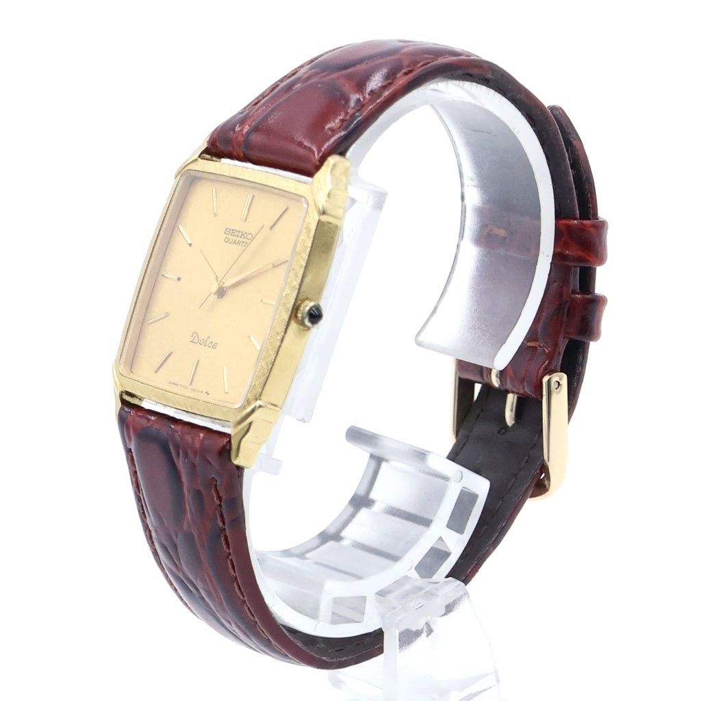 SEIKO(セイコー) Dolce ドルチェ シャンパン文字盤 スクエア 14KST/QZ クォーツ ヴィンテージ 腕時計 7731-5180 レディース