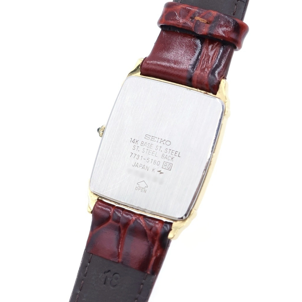SEIKO(セイコー) Dolce ドルチェ シャンパン文字盤 スクエア 14KST/QZ クォーツ ヴィンテージ 腕時計 7731-5180 レディース