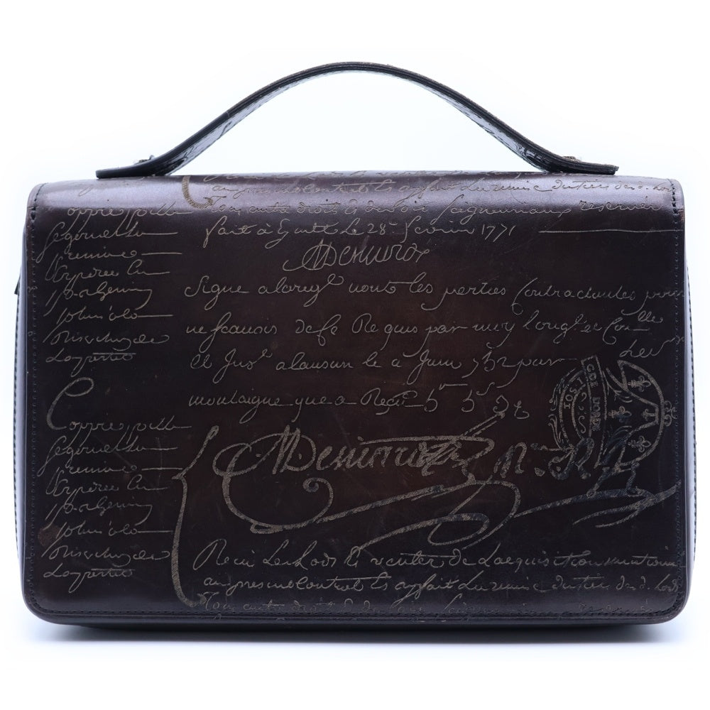 Berluti(ベルルッティ) イタウバ ワイド トバコ カリグラフィ 長財布 ブラウン レザー