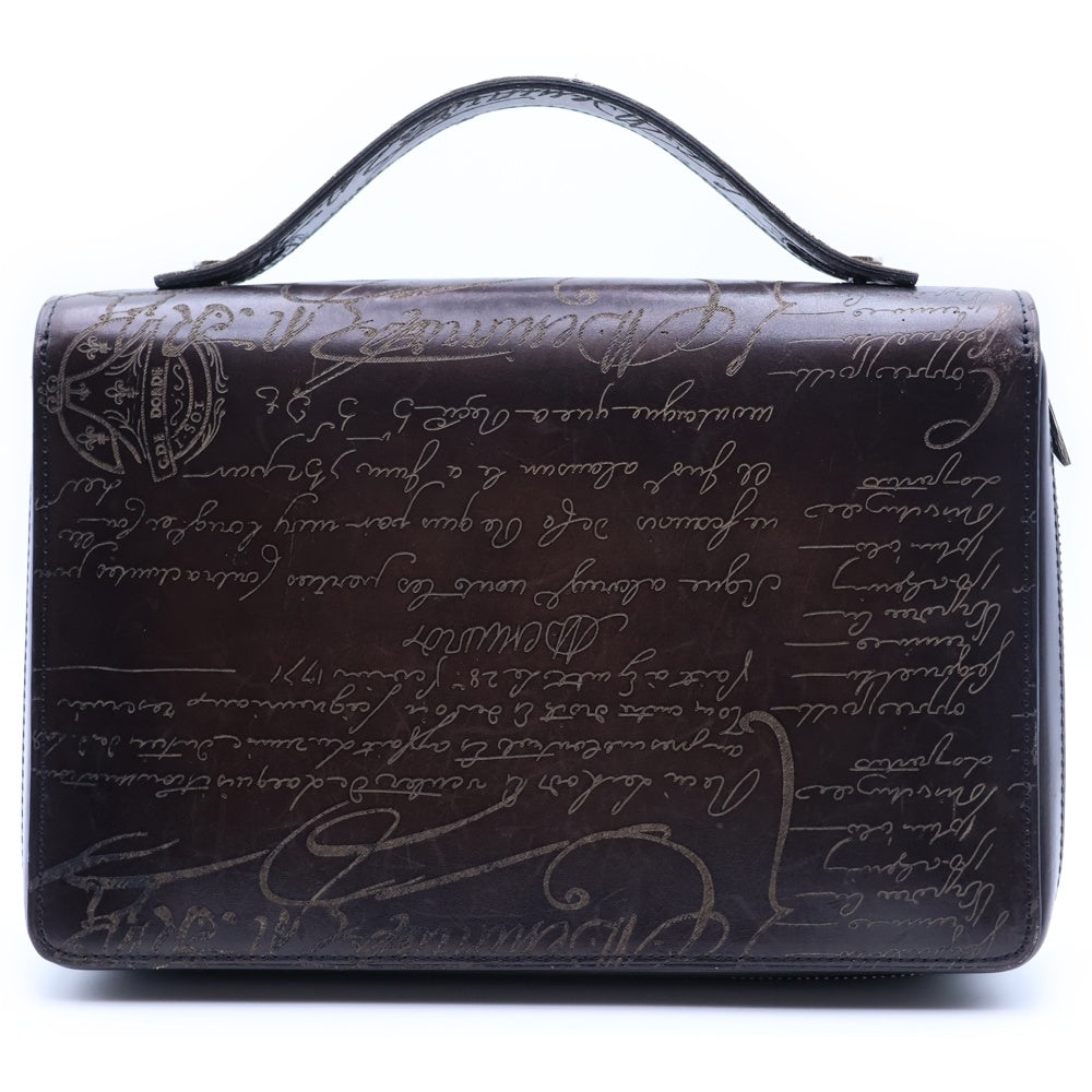 Berluti(ベルルッティ) イタウバ ワイド トバコ カリグラフィ 長財布 ブラウン レザー