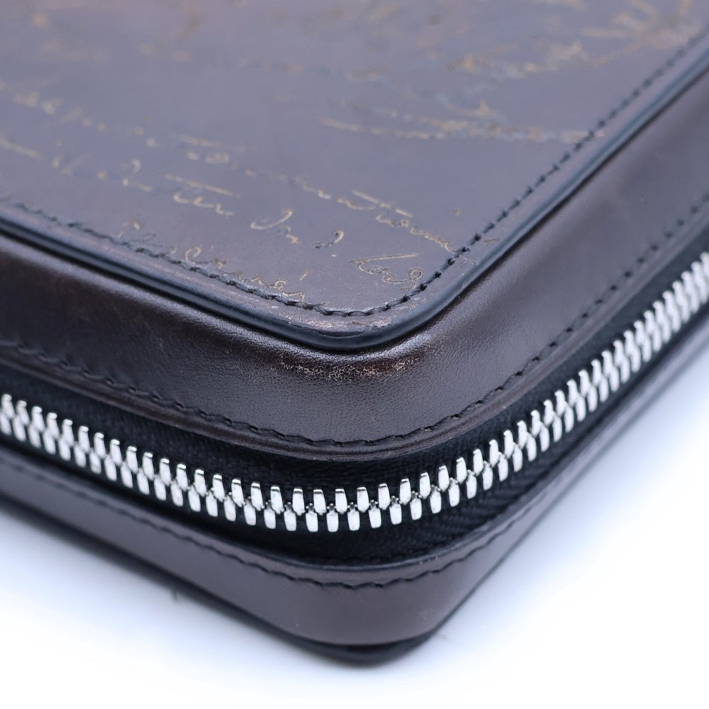 Berluti(ベルルッティ) イタウバ ワイド トバコ カリグラフィ 長財布 ブラウン レザー