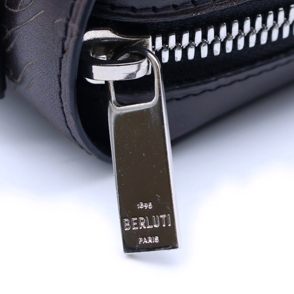 Berluti(ベルルッティ) イタウバ ワイド トバコ カリグラフィ 長財布 ブラウン レザー