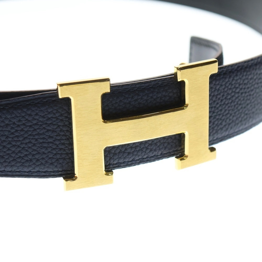 HERMES(エルメス) コンスタンスベルト ネイビー×ブラック Hバックル 95 ゴールド金具 X刻印