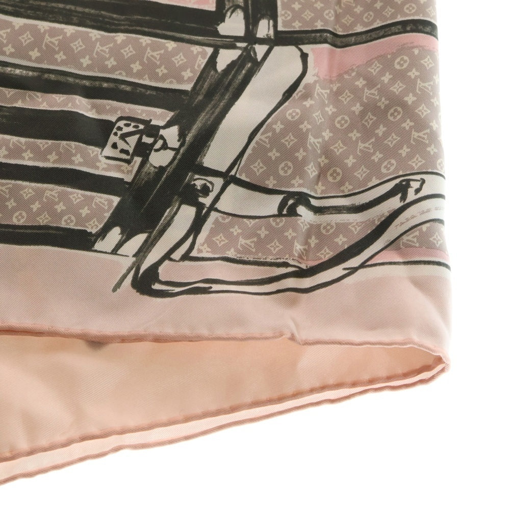 LOUIS VUITTON(ルイヴィトン) カレ・トランク スカーフ ピンク シルク レディース