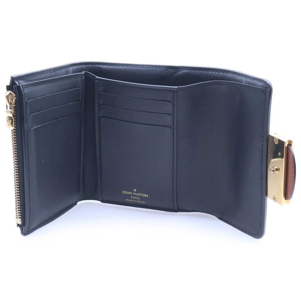 LOUIS VUITTON(ルイヴィトン) モノグラムリバース ポルトフォイユ・ドーフィーヌ コンパクトウォレット 三つ折り財布 ブラウン レザー×PVC M68725 ゴールド金具 レディース