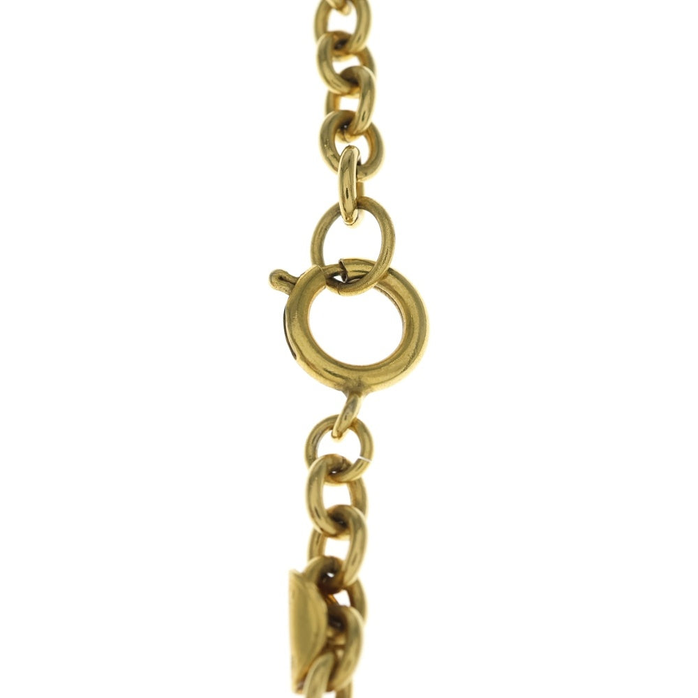 CHANEL(シャネル) ロゴ メダリオン ラインストーン ネックレス ペンダント チェーン ゴールド GP レディース
