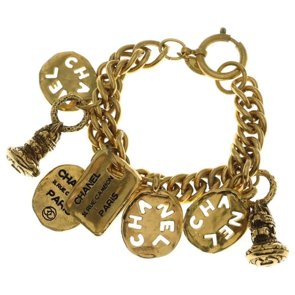 CHANEL(シャネル) 31 RUE CAMBON ロゴ アウトカット プレート チェーン ブレスレット ゴールド GP レディース