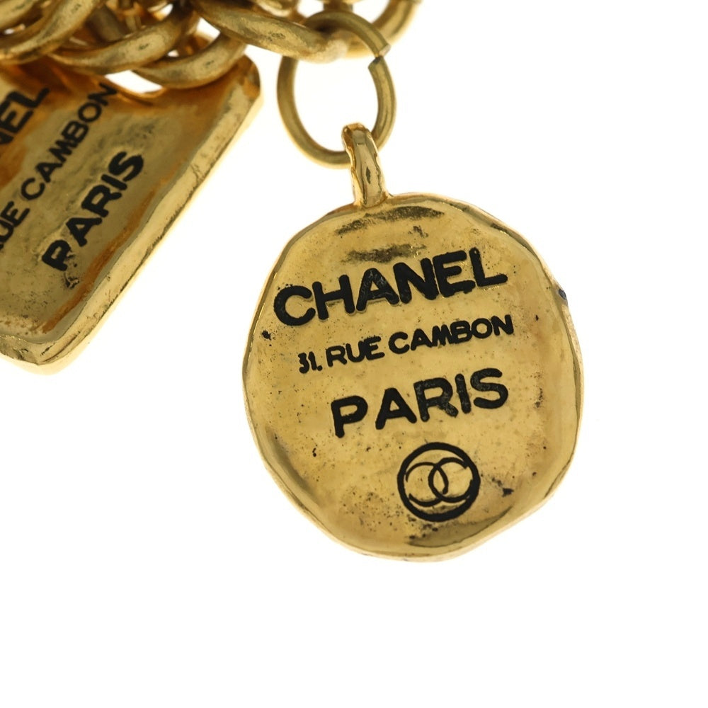 CHANEL(シャネル) 31 RUE CAMBON ロゴ アウトカット プレート チェーン ブレスレット ゴールド GP レディース