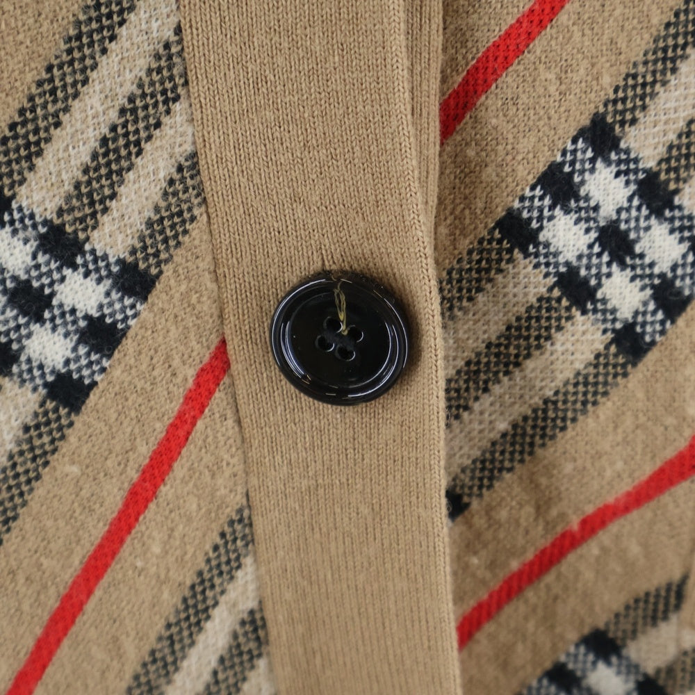 BURBERRY(バーバリー) ノバチェック ニットカーディガン ブラウン レディース