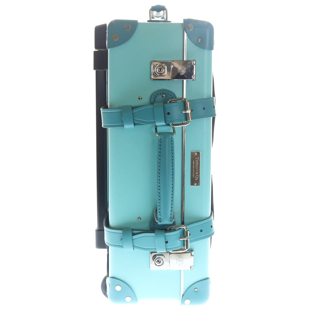 GLOBE-TROTTER(グローブトロッター) ×TIFFANY&Co. ティファニー 18インチ レザー トランク キャリーケース シルバー金具 ライトブルー レディース