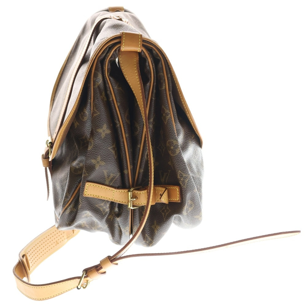 LOUIS VUITTON(ルイヴィトン) モノグラム ソミュール30 ショルダーバッグ ブラウン レザー×PVC M42256 ゴールド金具