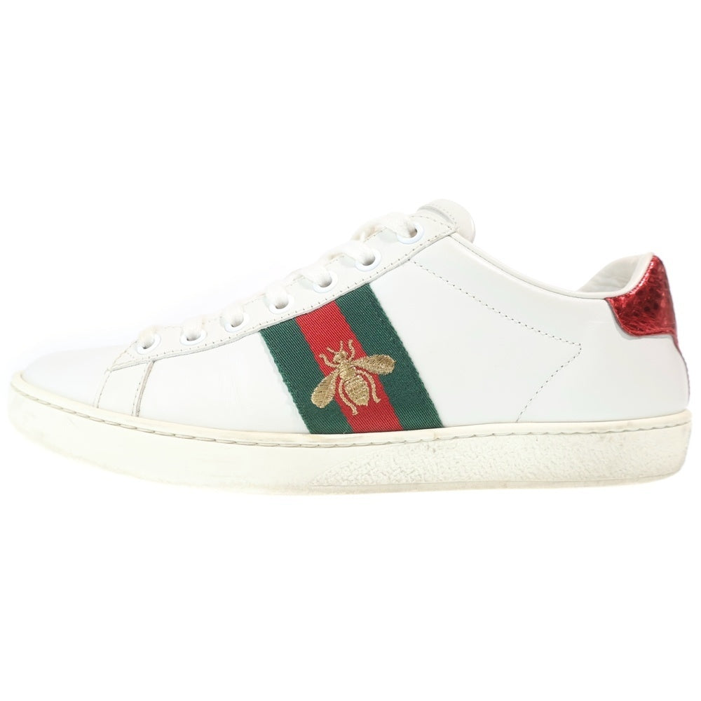 GUCCI(グッチ) エース シェリーライン レザー レースアップ ローカットシューズ スニーカー ホワイト レディース 431942