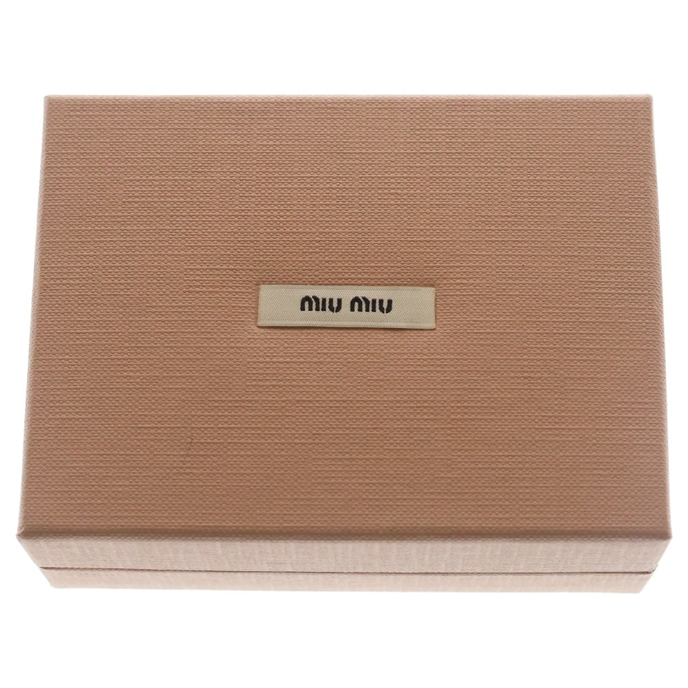 miumiu(ミュウミュウ) フラワー プリント 三つ折り財布 コンパクトウォレット コインケース ピンク レザー ゴールド金具 レディース