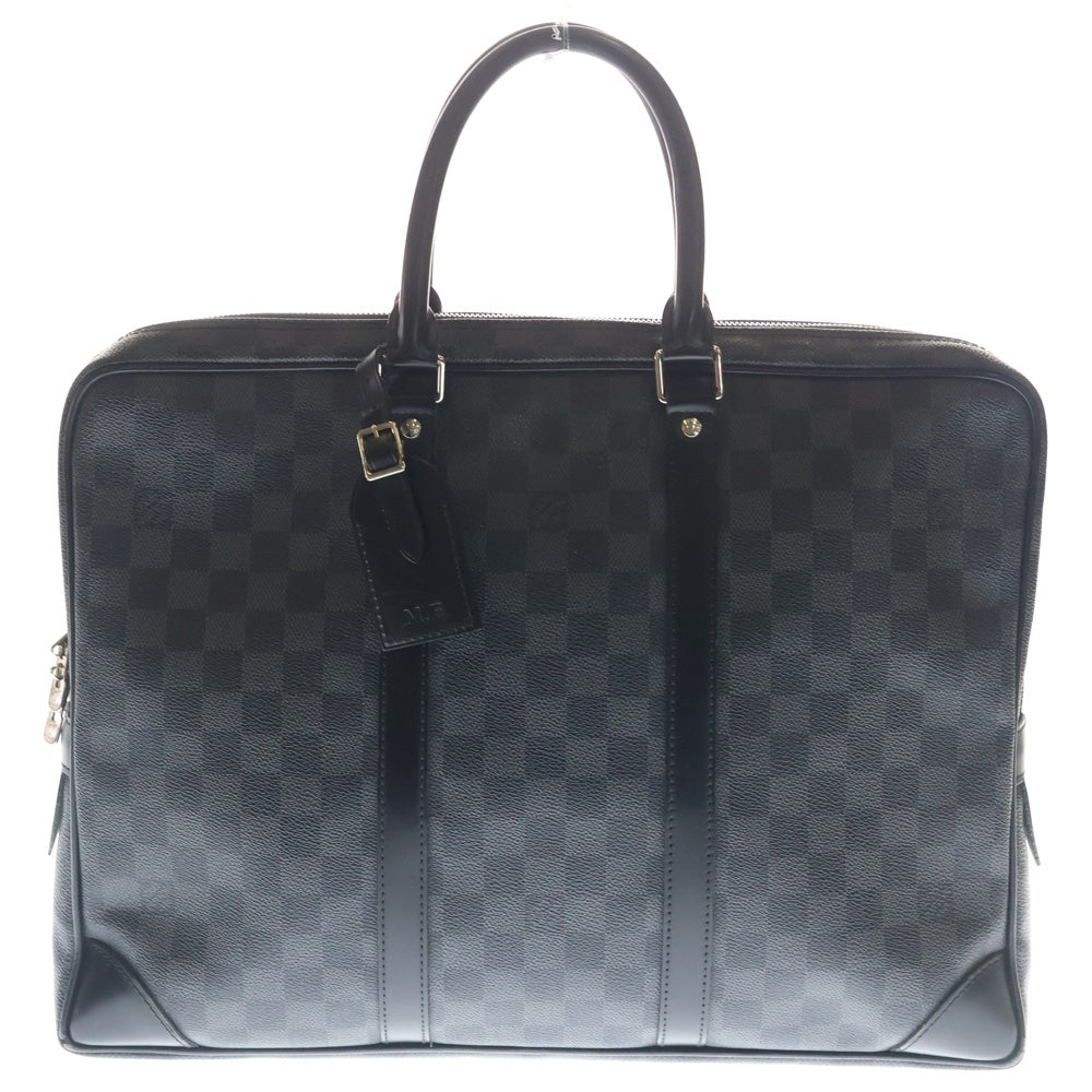 LOUIS VUITTON(ルイヴィトン) ダミエグラフィット ポルトドキュマン ヴォワヤージュ ビジネスバッグ ハンドバッグ ブラック レザー×PVC N41125 シルバー金具