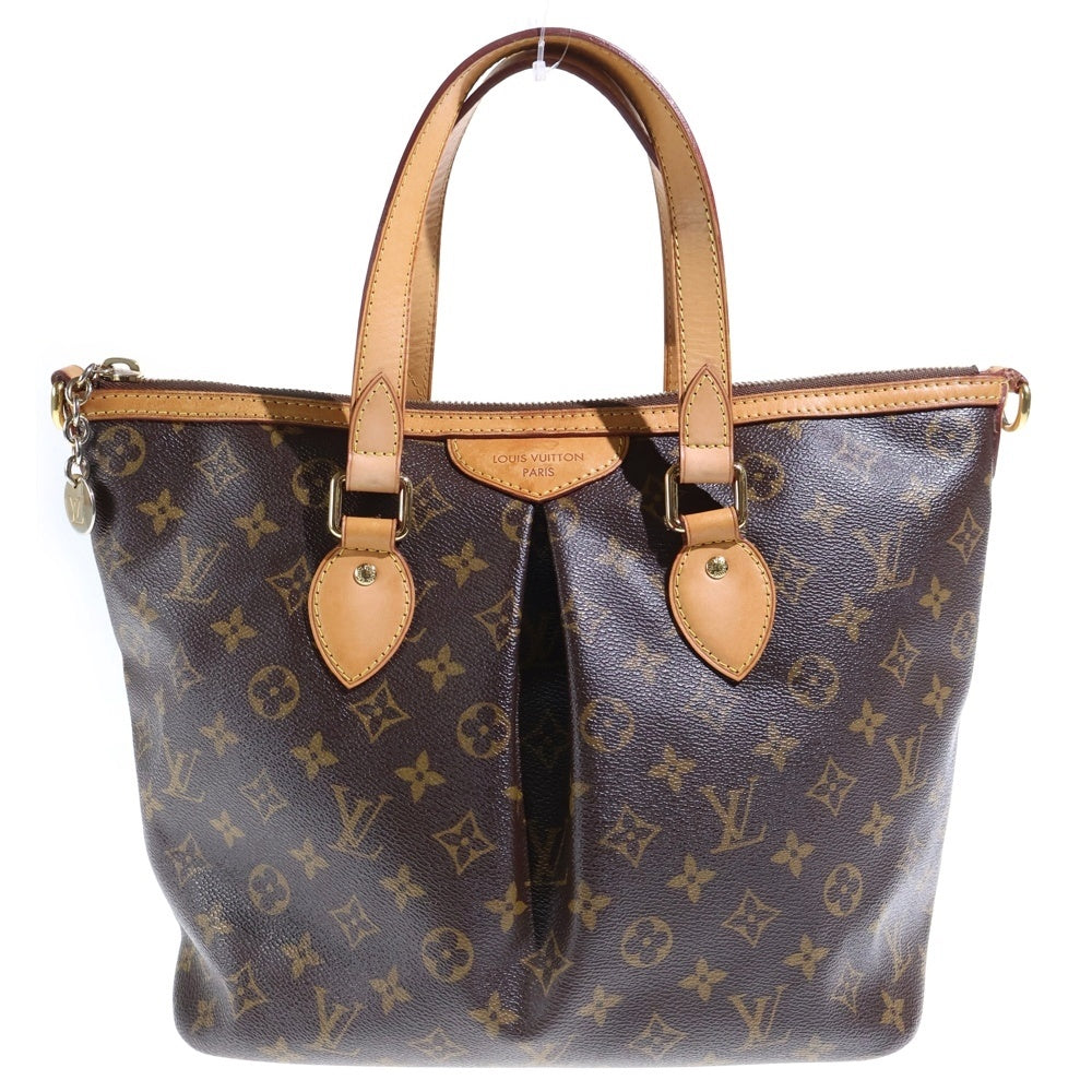 LOUIS VUITTON(ルイヴィトン) モノグラム パレルモPM トートバッグ ハンドバッグ ワンショルダーバッグ ブラウン レザー×PVC M40145 ゴールド金具 レディース