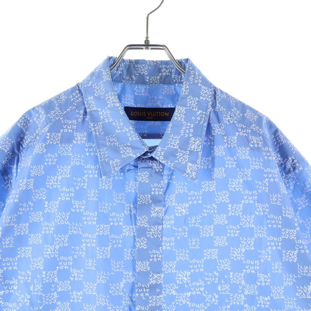LOUIS VUITTON(ルイヴィトン) 22AW ダミエスプレッド ショートスリーブ 半袖シャツ ライトブルー RM222M NF4 HNS20W
