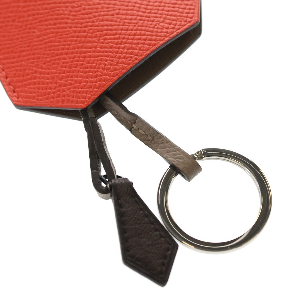 HERMES(エルメス) バッグチャーム クロシェット フクロウ レッド レザー エプロン レディース