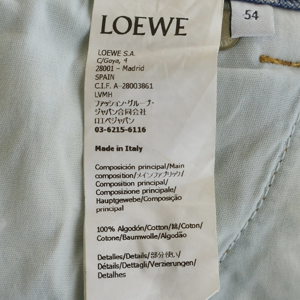 LOEWE(ロエベ) ANAGRAM BAGGY JEANS AF アナグラム ボタンフライ バギーデニム インディゴブルー H526Y11W60