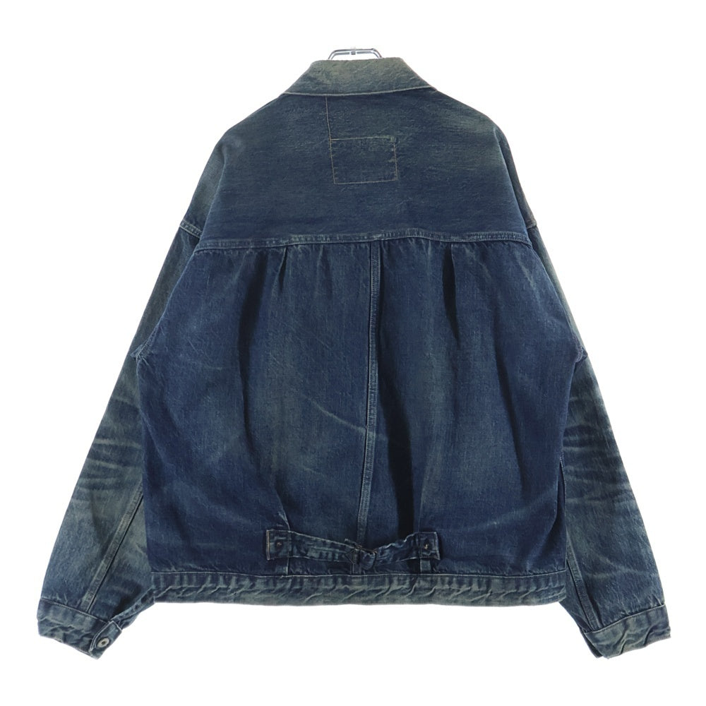 SAINT MICHAEL(セントマイケル) 25SS ×BerBerJin DENIM JACKET DAMAGE デニムジャケット インディゴブルー #XL SM-HR8-0000-C39