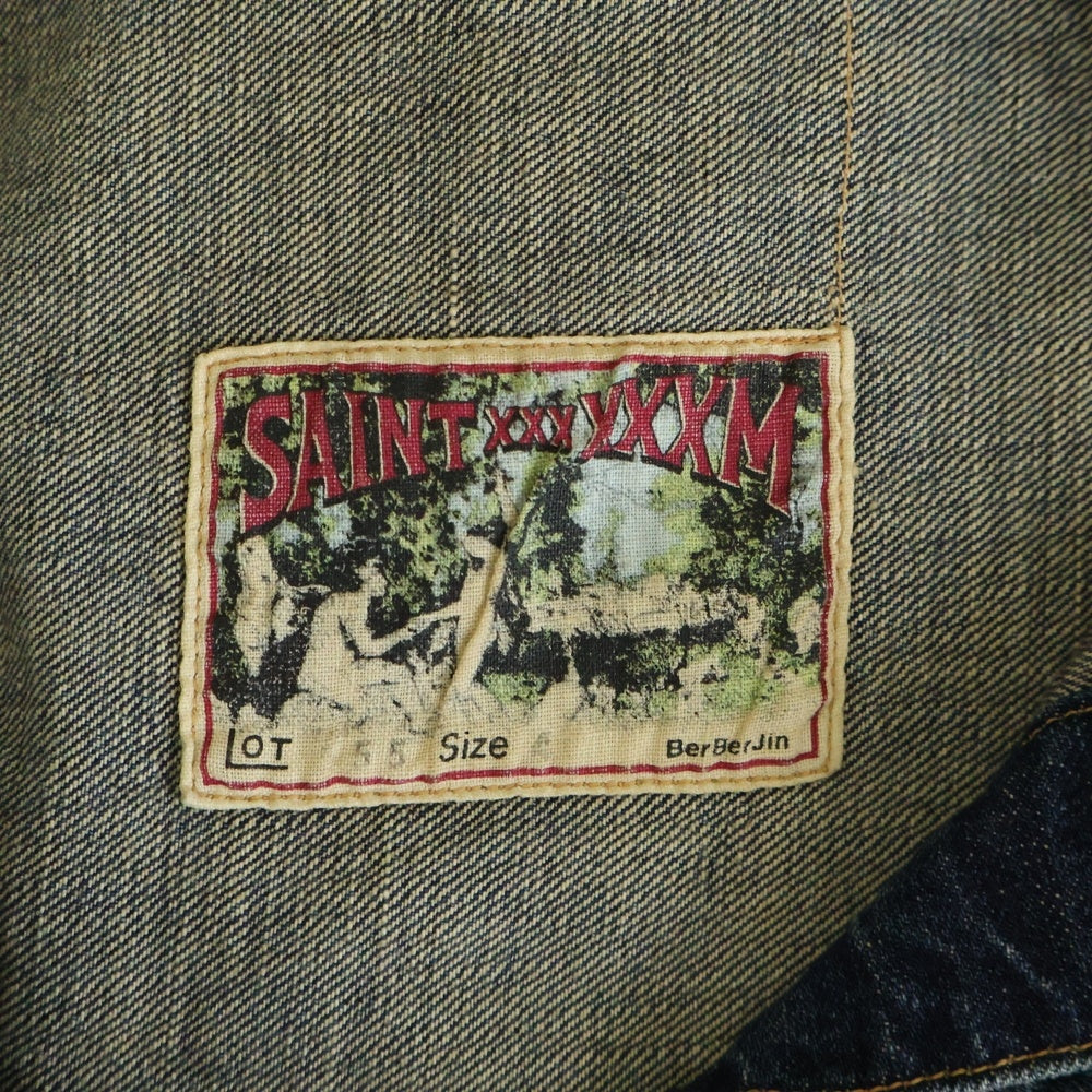 SAINT MICHAEL(セントマイケル) 25SS ×BerBerJin DENIM JACKET DAMAGE デニムジャケット インディゴブルー #XL SM-HR8-0000-C39
