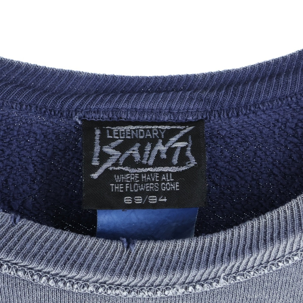 SAINT MICHAEL(セントマイケル) 25AW CRW NECK SWT/SAINT POWER スウェット ネイビーグレー コットン #XL SM-HR1-0000-048