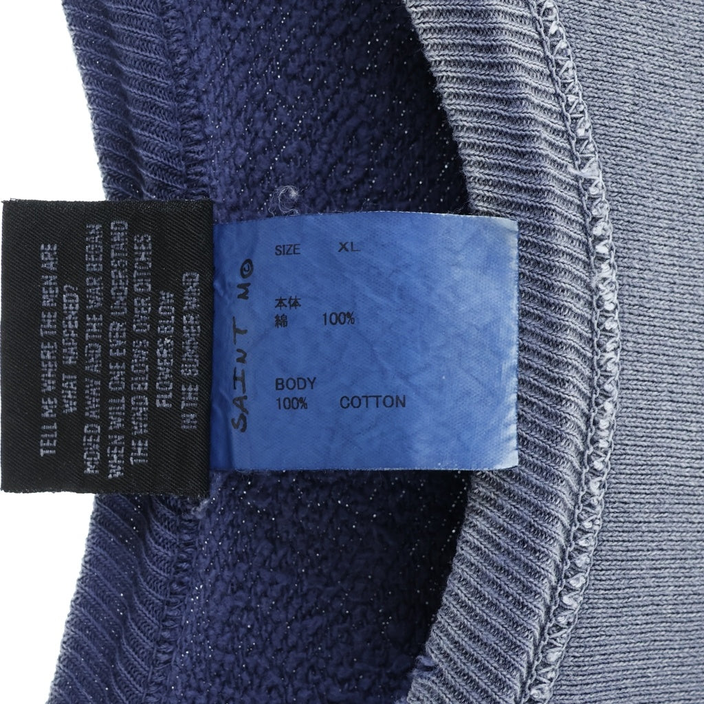 SAINT MICHAEL(セントマイケル) 25AW CRW NECK SWT/SAINT POWER スウェット ネイビーグレー コットン #XL SM-HR1-0000-048