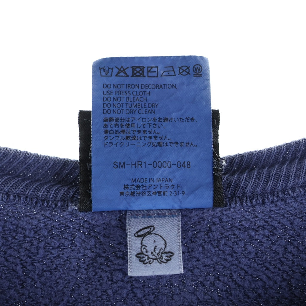 SAINT MICHAEL(セントマイケル) 25AW CRW NECK SWT/SAINT POWER スウェット ネイビーグレー コットン #XL SM-HR1-0000-048