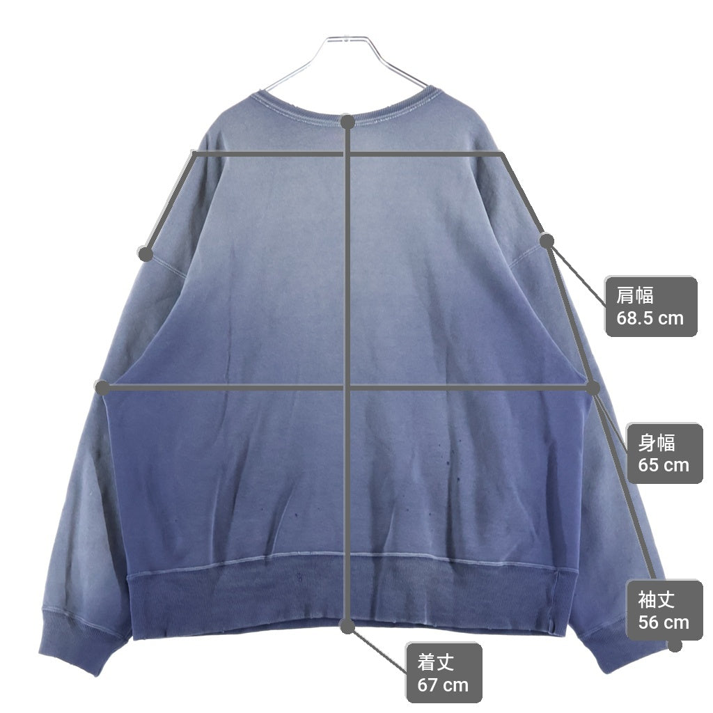 SAINT MICHAEL(セントマイケル) 25AW CRW NECK SWT/SAINT POWER スウェット ネイビーグレー コットン #XL SM-HR1-0000-048